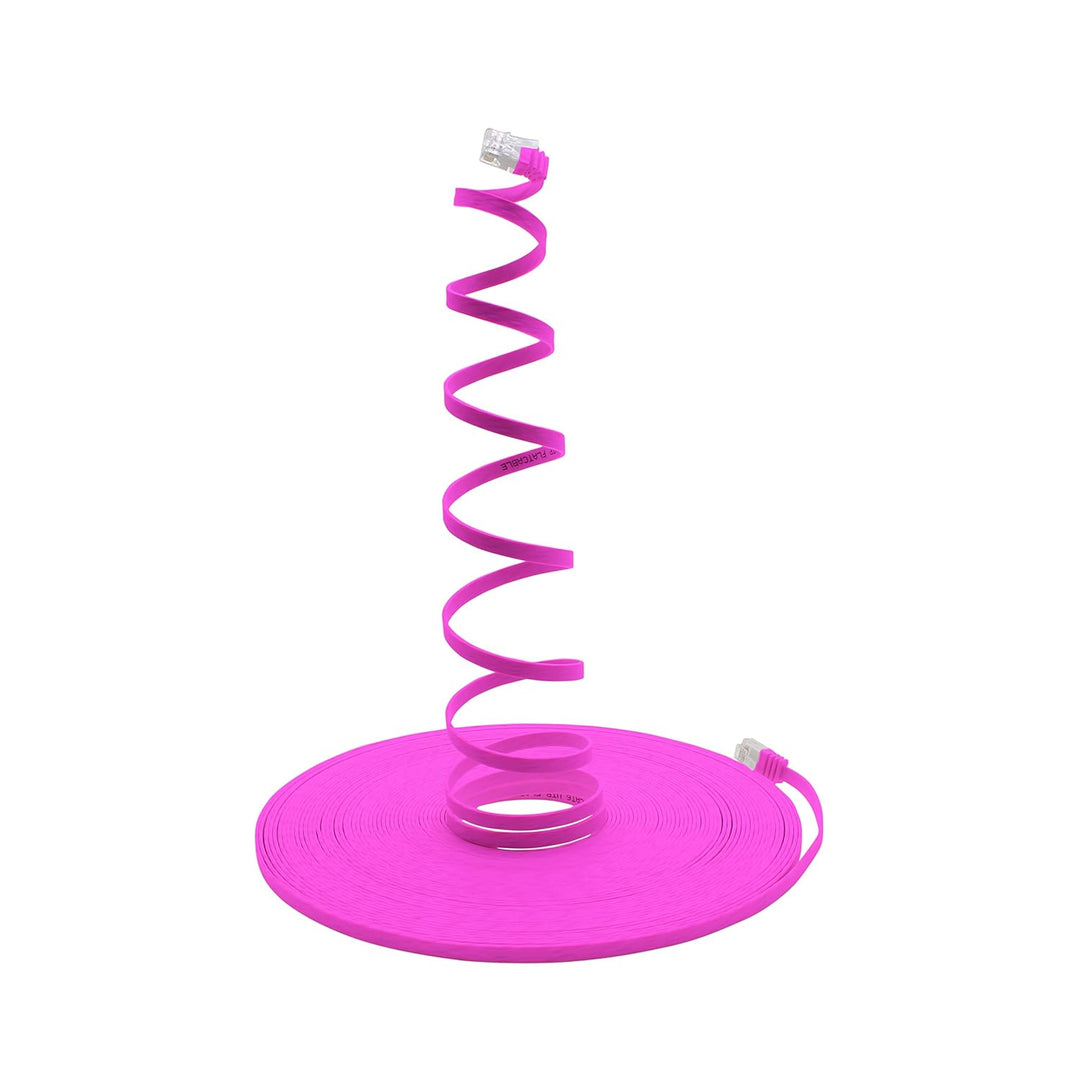 1aTTack.de 20m - Magenta - 5 Stück - Cat.6 Flaches Netzwerkkabel Cat6 Flachkabel Ultra Flach Cat.6 P