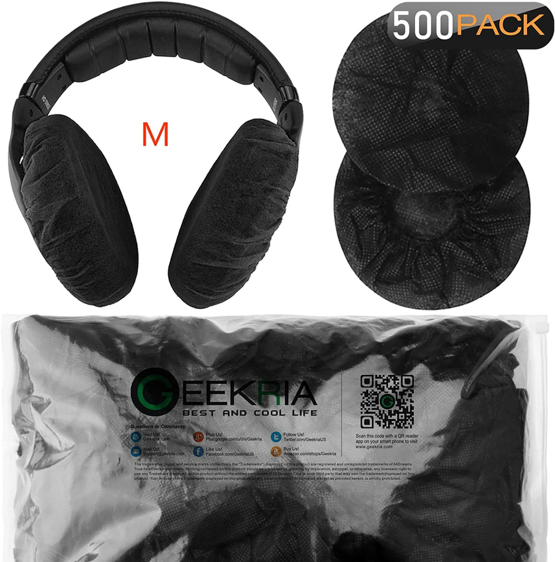 Geekria 500 Paar Einweg-Kopfhörer Ohrabdeckung für Over-Ear-Headset Ohrmuschel, Dehnbare Sanitär Ohr