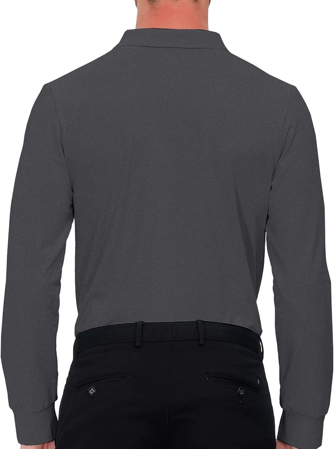 MoFiz Herren Poloshirt Langarm Baumwolle Polohemd Freizeit Polo Golf Wintershirts mit Kragen, Dunkel