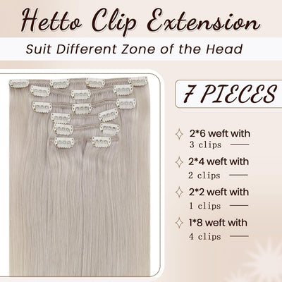 Hetto Echthaar Clip in Extensions Blond Clip in Echthaar Extensions Remy Menschlich Haar Clip in Ext