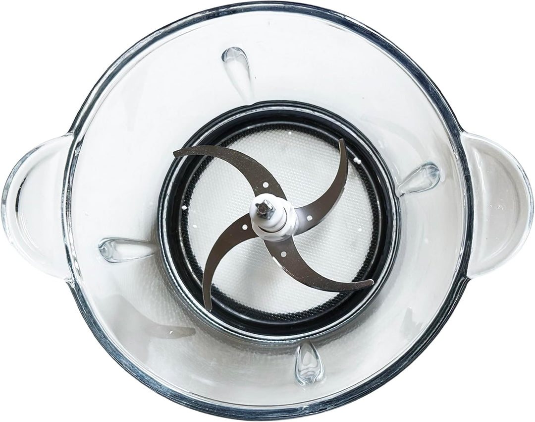 Elektrischer Küchenzerkleinerer 1,8 l aus Glas, 300 W mit 4 Klingen aus Edelstahl – 2 Geschwindigkei