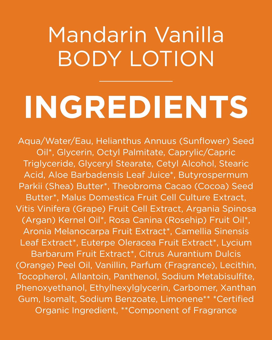 Andalou Naturals Mandarin Vanilla Vitalizing Body Lotion, 8 Ounce