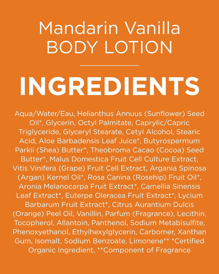 Andalou Naturals Mandarin Vanilla Vitalizing Body Lotion, 8 Ounce