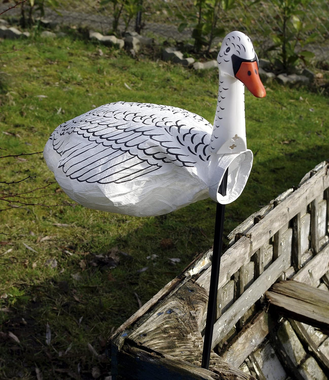 GeKi Trend 3er Set Windsack Gans Maritime Gartendeko Wetterfahnen mit Stange Windgänse Windspiele we