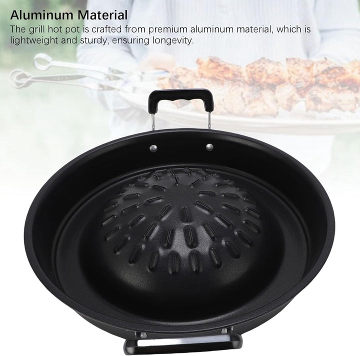 Thai BBQ Grillpfanne, 2-in-1, antihaftbeschichtet, gleichmässige Erwärmung, Aluminium-Hot Pot Grill,