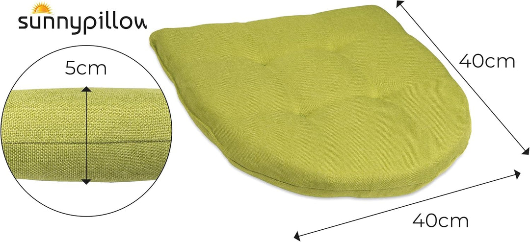 sunnypillow 4er Set Stuhlkissen 40x40 cm - Sitzkissen Stuhl 5cm dick - Sitzpolster für Stühle, Bänke