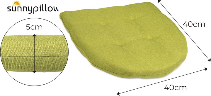 sunnypillow 4er Set Stuhlkissen 40x40 cm - Sitzkissen Stuhl 5cm dick - Sitzpolster für Stühle, Bänke