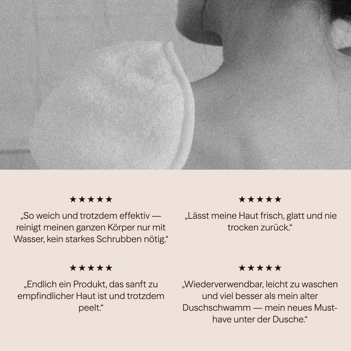 Waschies doppelseitige Waschhandschuhe – 2er-Set Beige/Weiss – sanftes Peeling & porentiefe Ganzkörp