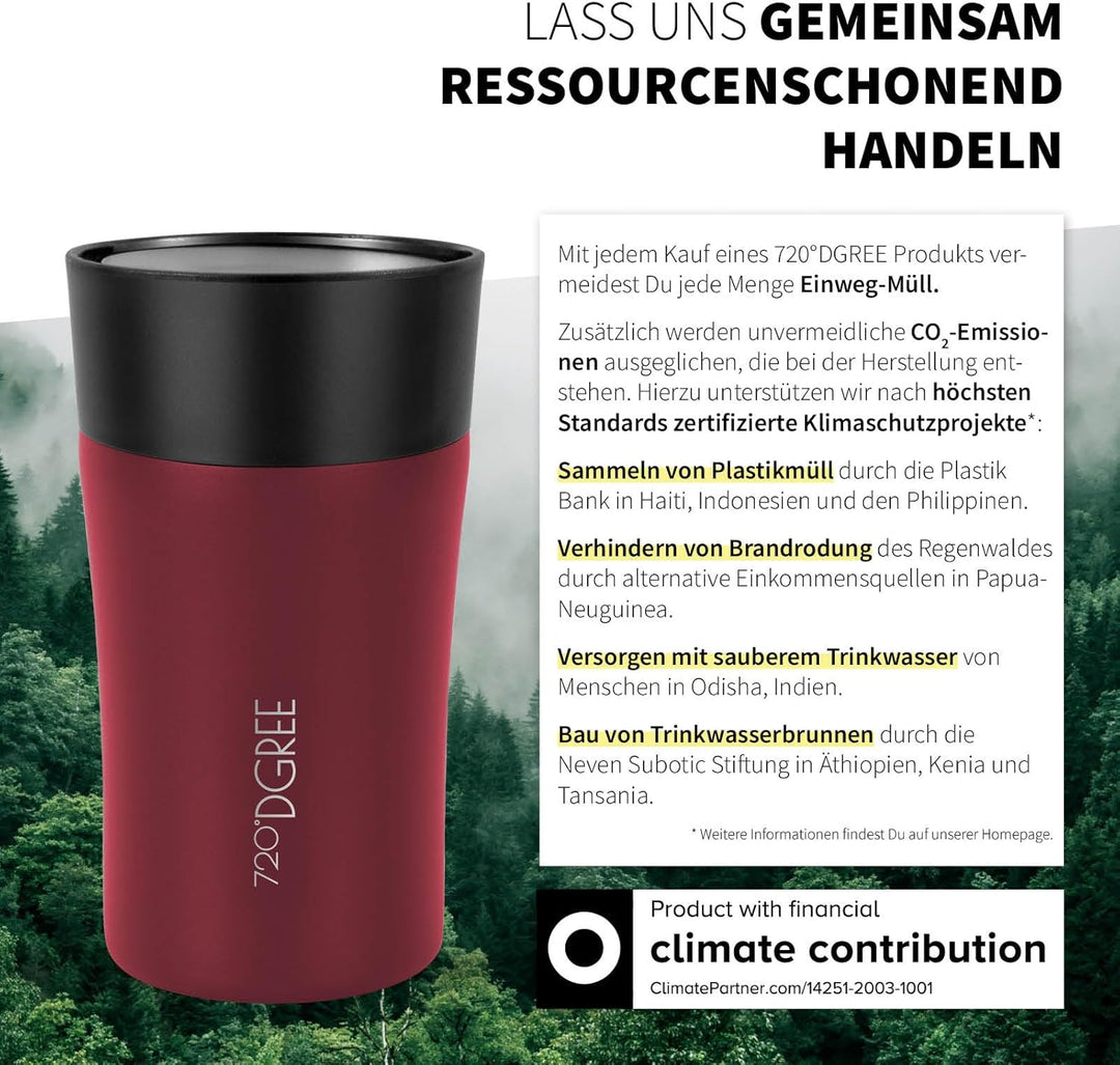720°DGREE Thermobecher 210ml “PleasureToGo 2.0” - 3 Grössen, 3h Heiss, 6h Kalt, Auslaufsicher, BPA-F