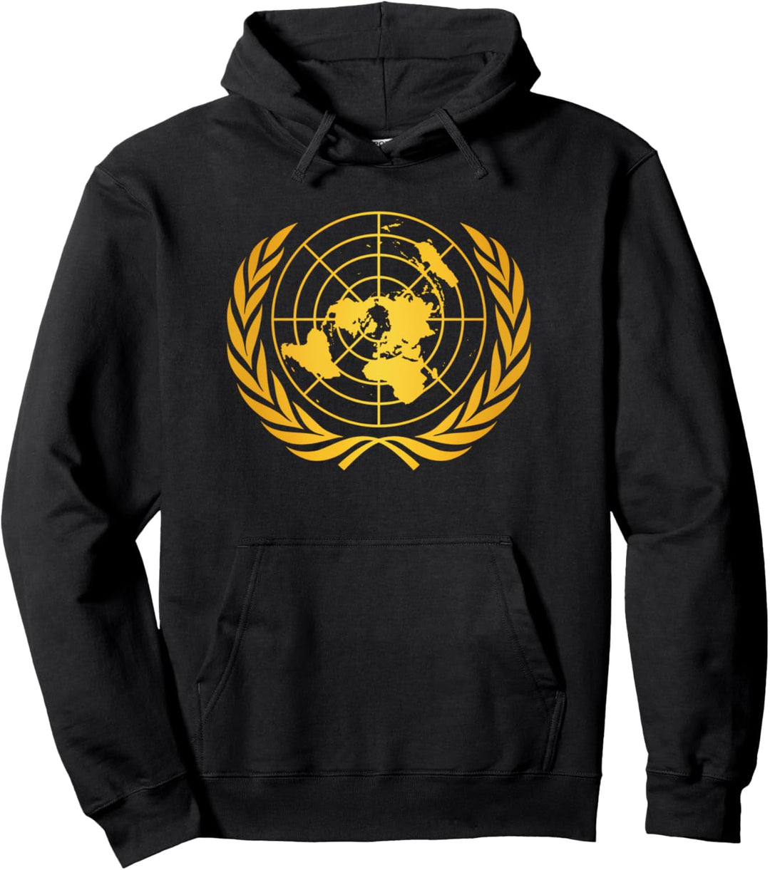 United Nations Un-Symbol-Flaggen-Siegel-Logo (in Gold dargestellt) Pullover Hoodie