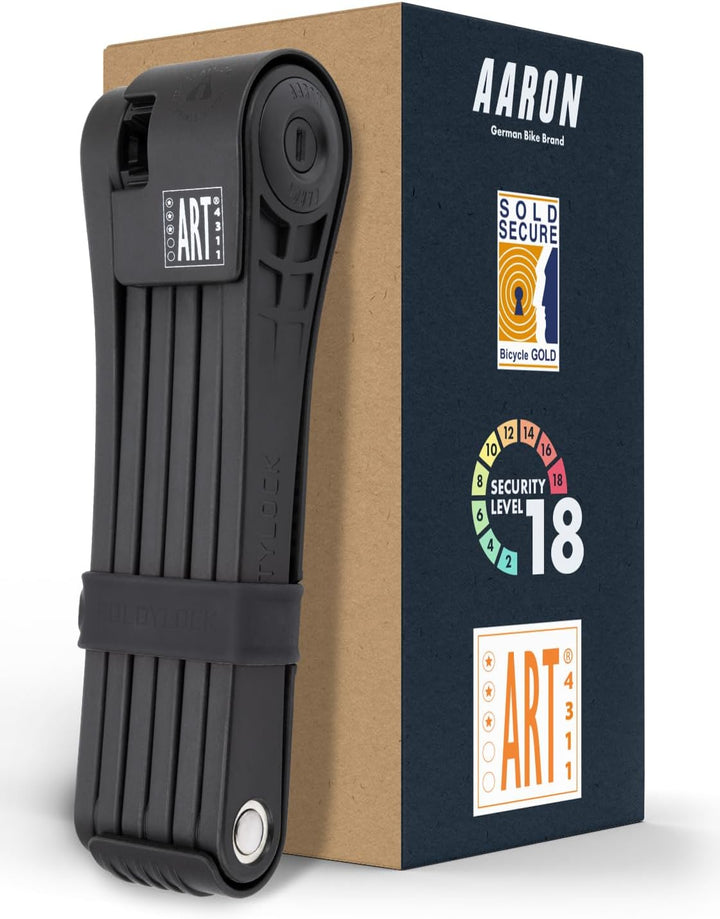 AARON Premium Fahrradschloss - sicheres Faltschloss Stufe 18, patentiertes Hochsicherheitsschloss mi