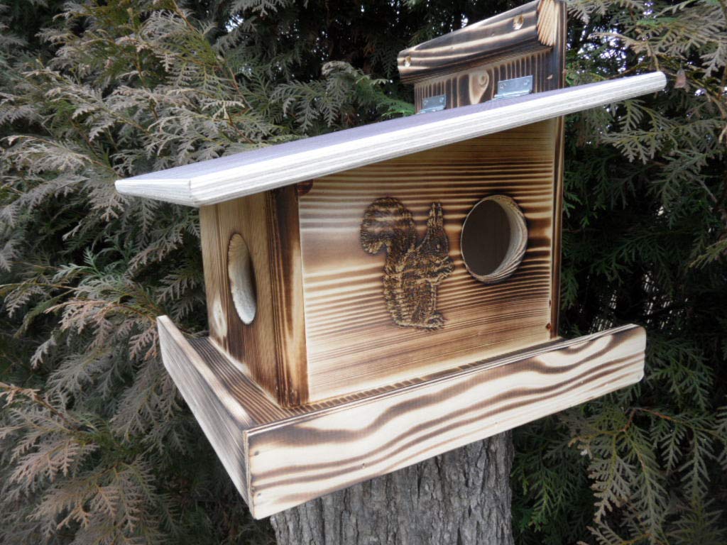 Qualität aus Niederbayern ARBRIKADREX Eichhörnchenfutterhaus- Eichhörnchen-Haus Kobel Witterungsbest