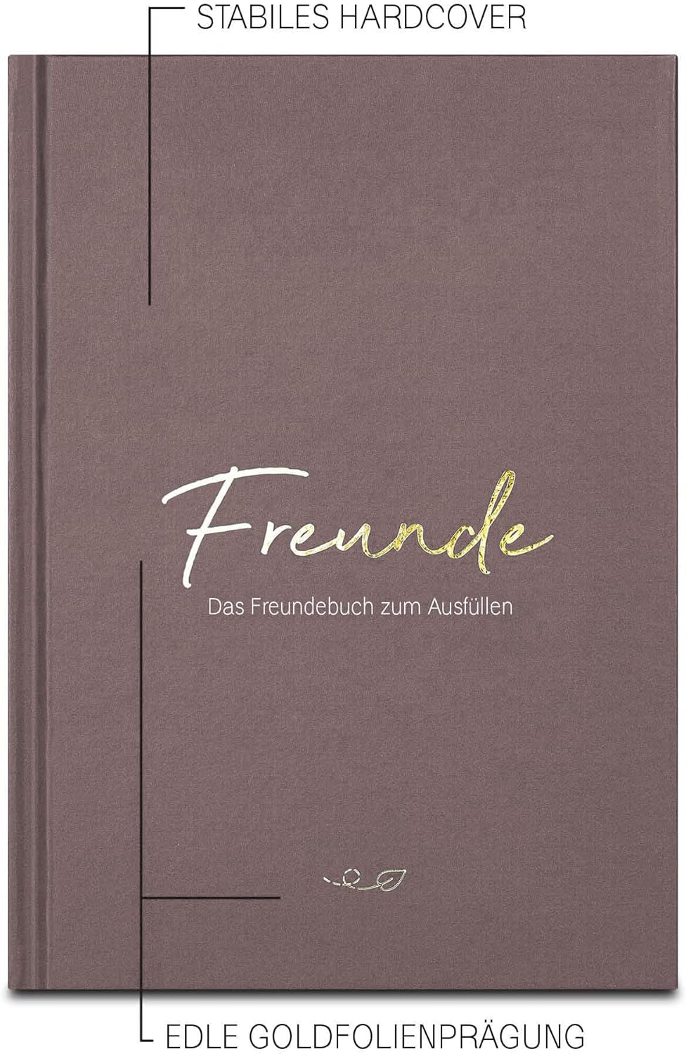 LEAF & GOLD® Freundebuch zum Ausfüllen I Freundebuch für Erwachsene mit edlem Gold-Cover I Freundsch