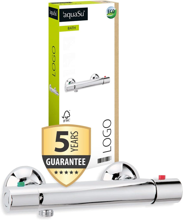 aquaSu® Thermostat Batterie Logo für Brause, 1 Stück, Chrom, 78229 6, Brause Logo