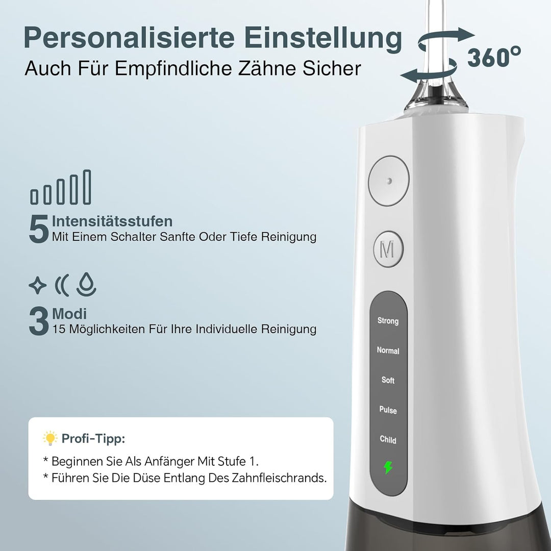 SURFOU Munddusche Kabellos Water Flosser for Teeth, Elektrische Wasserflosser für Zähne Oral Irrigat
