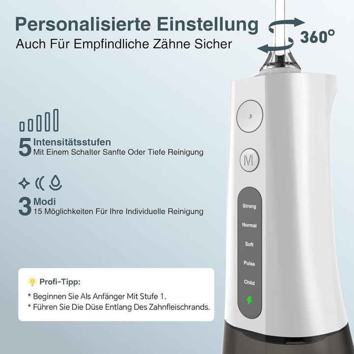 SURFOU Munddusche Kabellos Water Flosser for Teeth, Elektrische Wasserflosser für Zähne Oral Irrigat