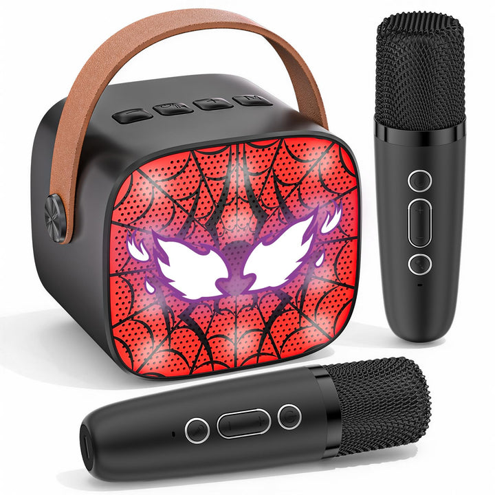 Spider Karaoke Maschine Kinder mit 2 Bluetooth Mikrofon - Weihnachts Geschenke Spielzeug für Mädchen