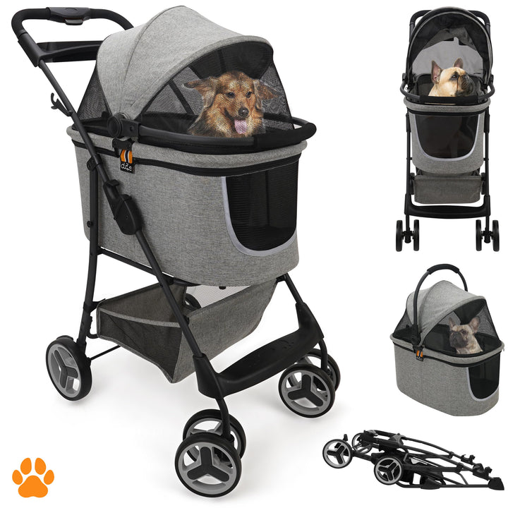 MY DUQUE – Modell CECE 2 in 1 Hundebuggy und Transportbox für Hunde | Faltbare Hundebox mit Extrakor