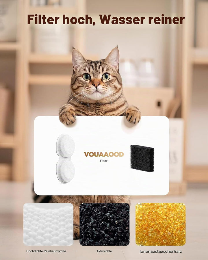24 Trinkbrunnen für Katzen Filter: Wasserspender Katzen filtern Verunreinigungen - 12 Filter + 12 Sc