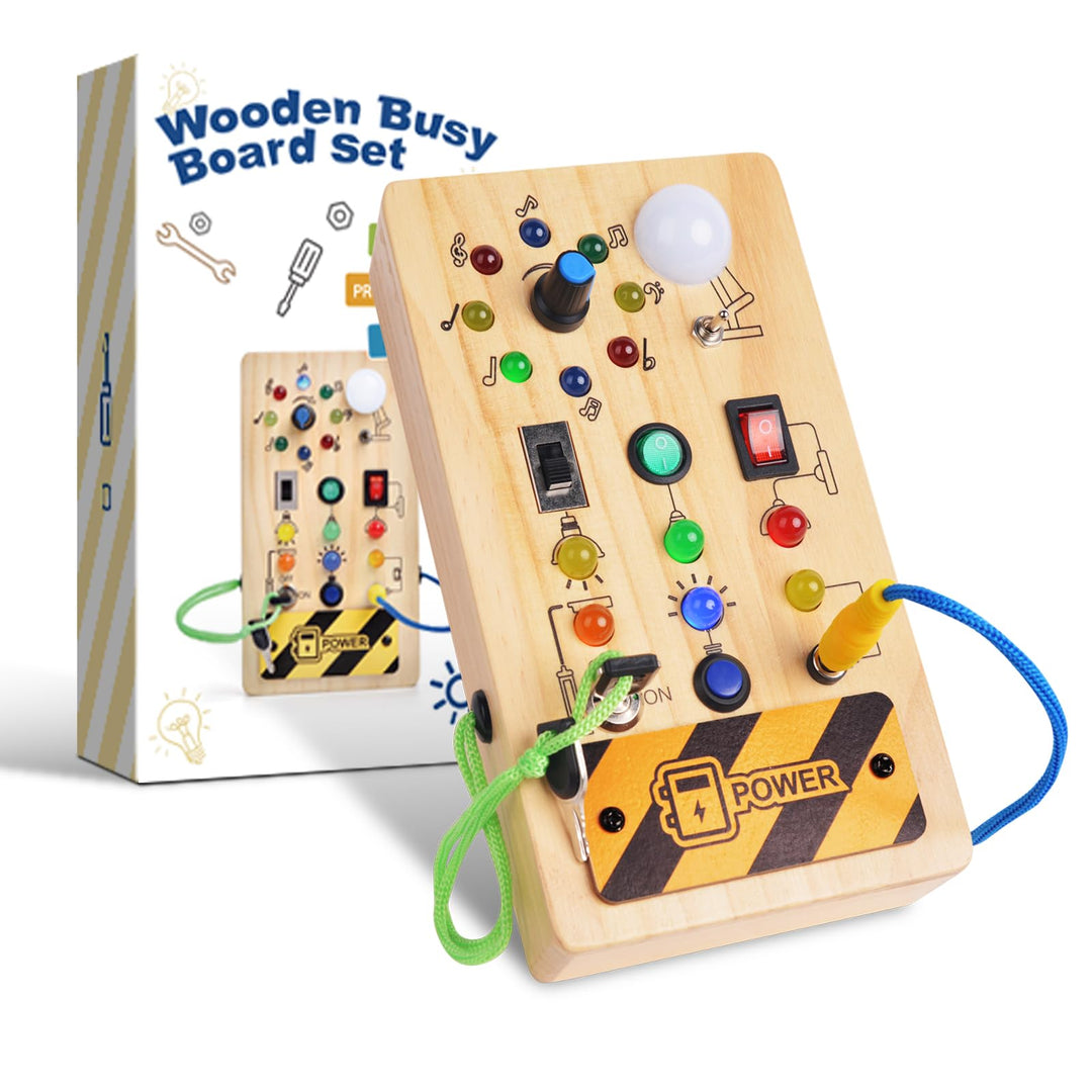 Montessori Spielzeug ab 1 Jahr Busy Board, Baby Motorikspielzeug Activity Board Holzspielzeug ab 1 2