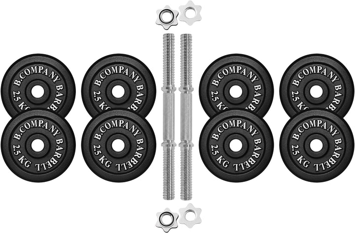 Guss Kurzhantel-Set 25Kg (2 x Kurzhantelstange 35cm und 8x2,5Kg Hantelscheiben) Hantelset Hanteln Ge