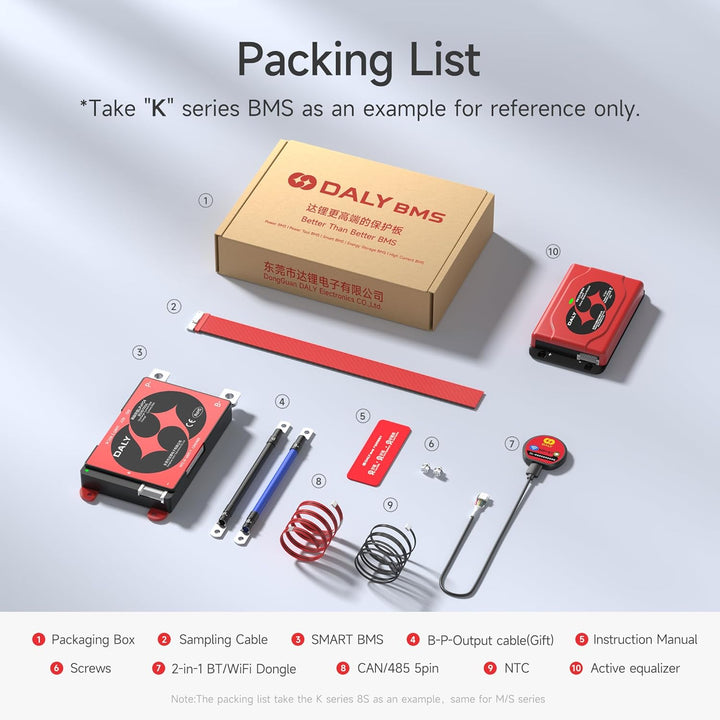 DALY BMS 12V 4S 100A Balance – 1A Active Cell Balancing BMS mit Bluetooth WiFi Modul unterstützt RS4