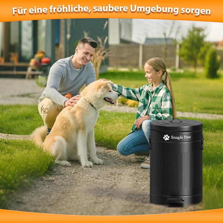 Hundekot-Mülleimer zur Wandmontage, 12 Liter Hundeabfalleimer mit Deckel, Pooper Scooper inklusive 4