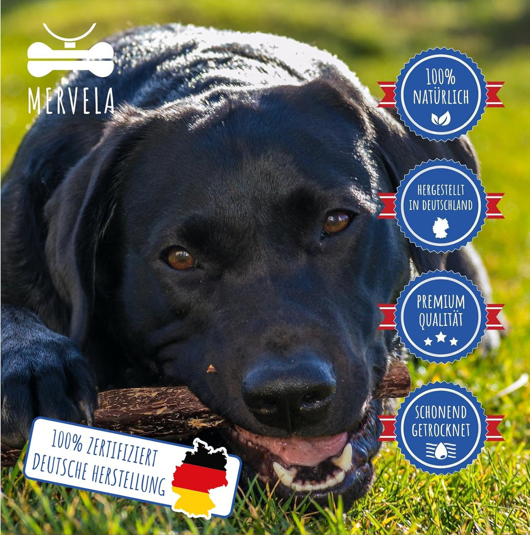 MERVELA® Rinderdörrfleisch für Hunde | Natürliches Trockenfleisch | 100% Rind aus Deutscher Herstell
