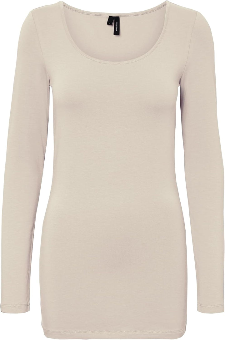 Vero Moda Female Top VMMAXI 2-Pack T-Shirt XS 2er Pack (1x Walnut/1x Pumice Stone), XS 2er Pack (1x