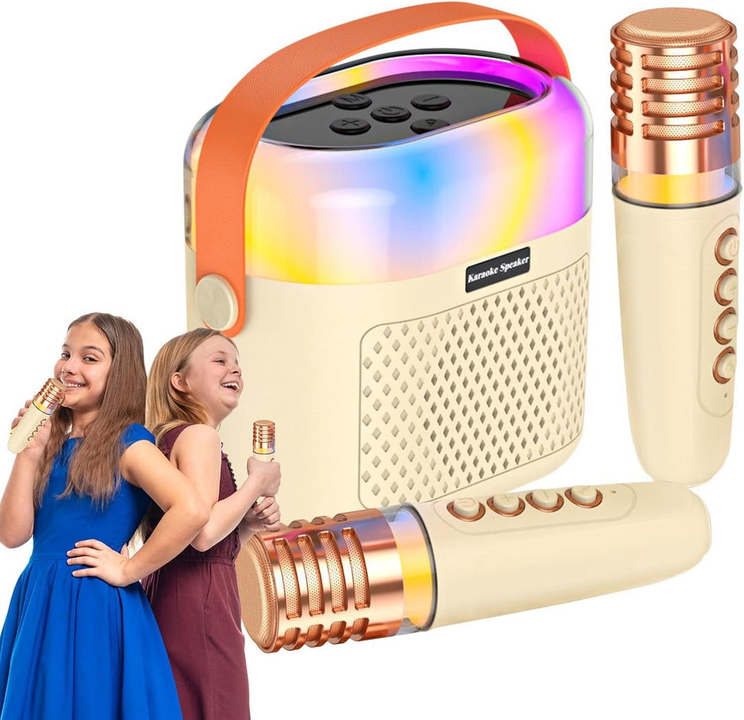 Mikrofon- und Lautsprecherset, kleine Karaoke-Maschine - Tragbare Kinder-Gesangsmaschinen mit 1200 m