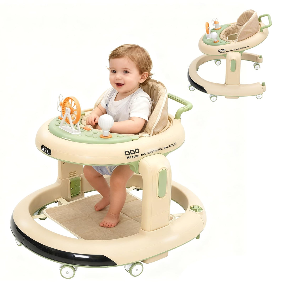 Baby Lauflernhilfe, 3 in1 Baby Walker Höhenverstellbar, Überrollsicherer Lauflernwagen mit Leisen 36