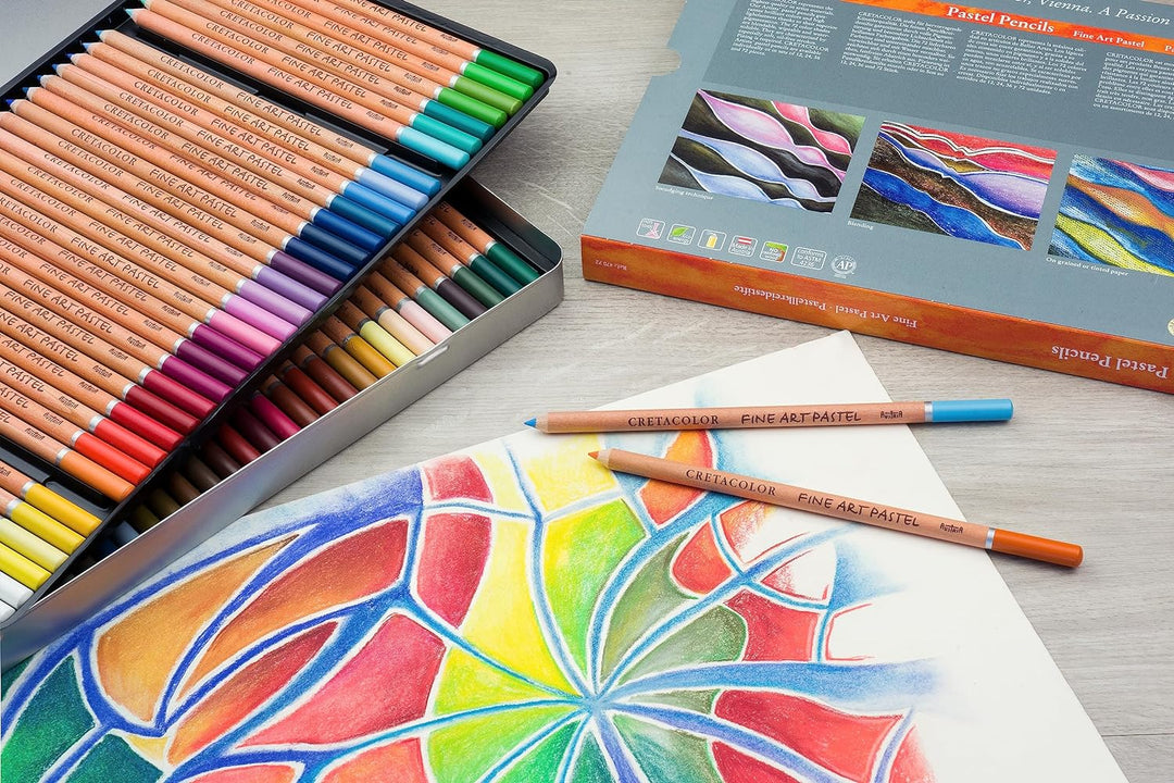 CRETACOLOR Pastel Pencils | Pastellstifte mit hoher Lichtechtheit | 72 Farben 72 Stk