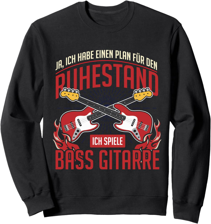 Bass Gitarre Ruhestand Opa Bass-Gitarrist Geschenk Bassist Sweatshirt