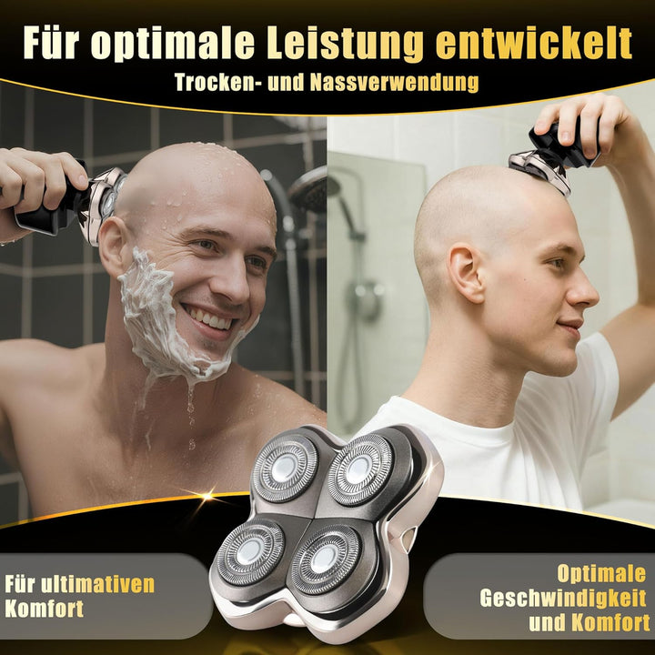 Forte PRO 4 Ersatzkopf Kompatibel mit Skull Shaver Pitbull Silver/Gold PRO, Platinum PRO, Butterfly