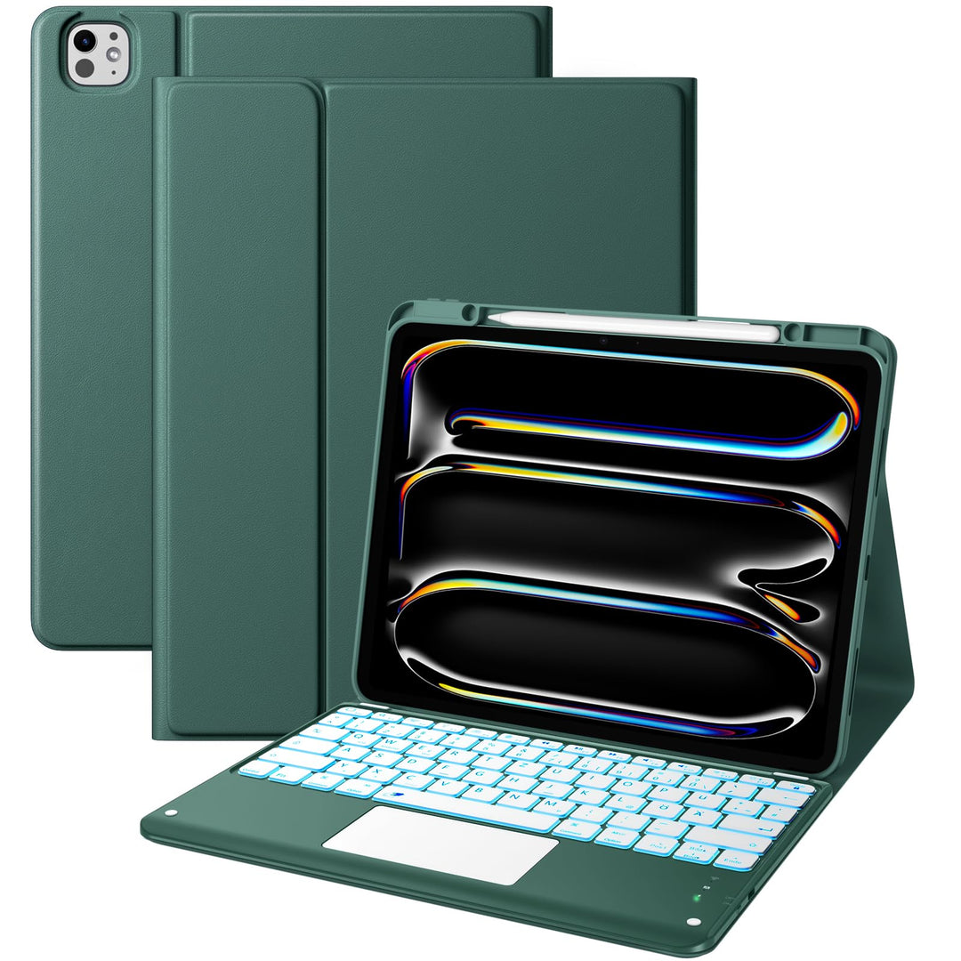 Vobafe Hülle mit Tastatur für iPad Pro 13 Zoll M5/M4 (2025/2024), Multi-Touch Trackpad Hochwertige P