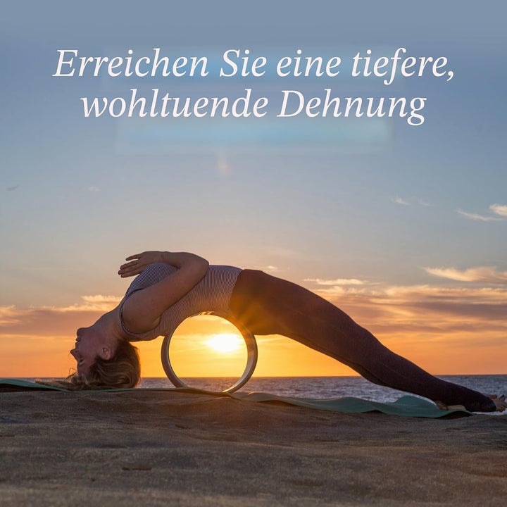 Pete's Choice Yoga Rad Mit eBook & Yogagurt - Bequemes & Langlebiges Zubehör I Wheel für Mehr Flexib