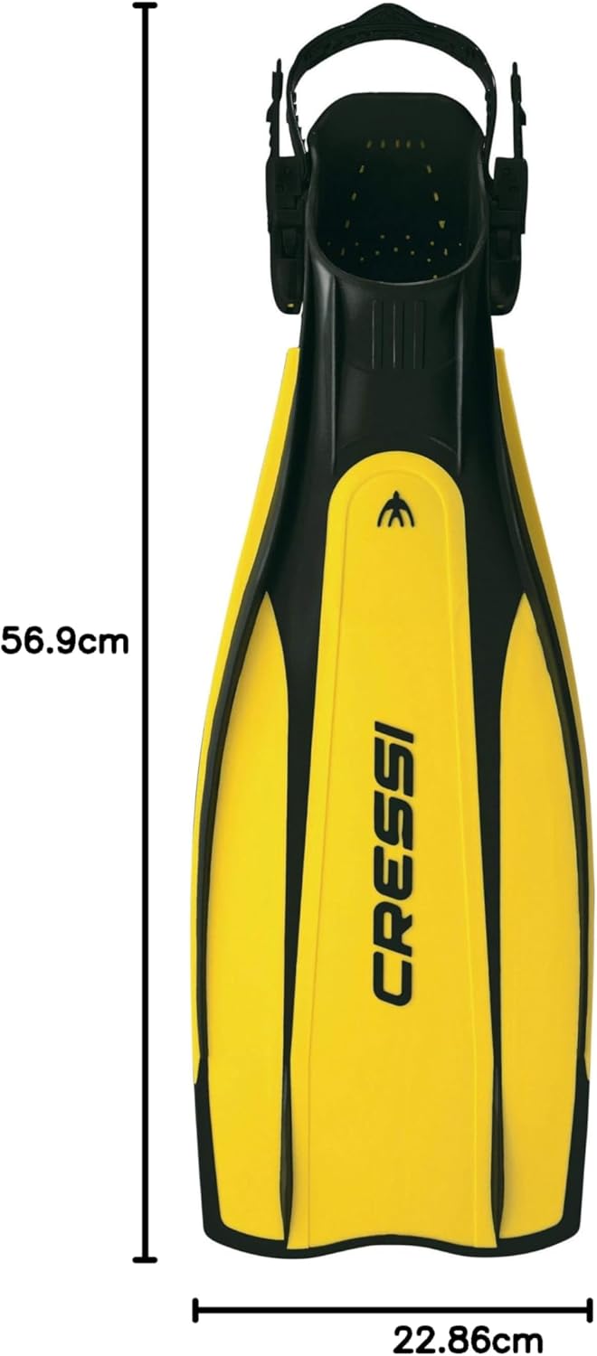 Cressi Pro Light Open Heel Tauchen Flossen XS/S (37/39) Schwarz/Gelb, XS/S (37/39) Schwarz/Gelb