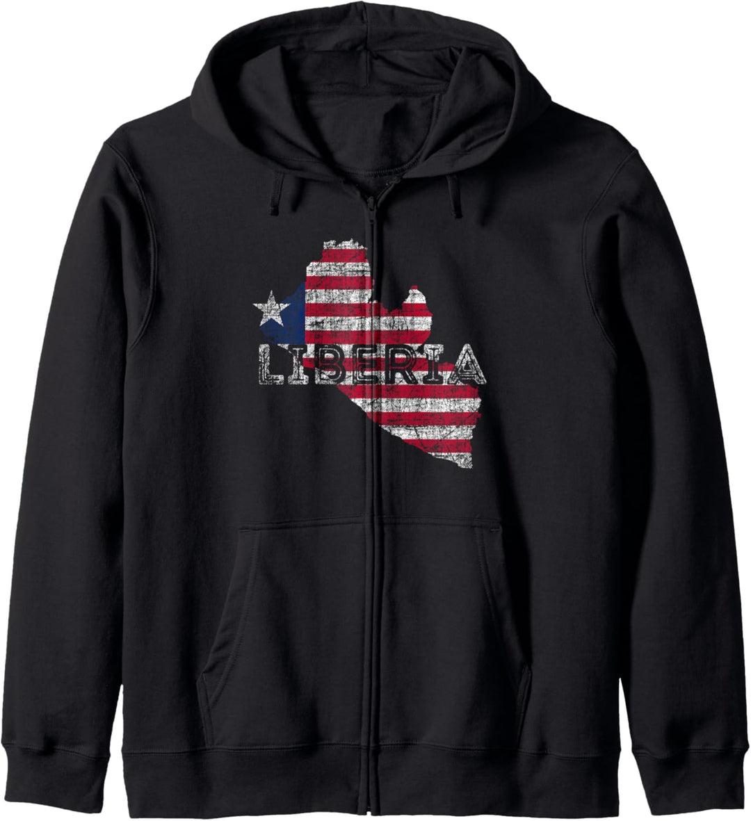 Liberianische Karte und Flagge - Betrübt Liberia Souvenir Kapuzenjacke