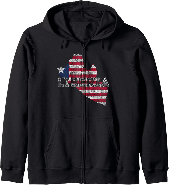 Liberianische Karte und Flagge - Betrübt Liberia Souvenir Kapuzenjacke