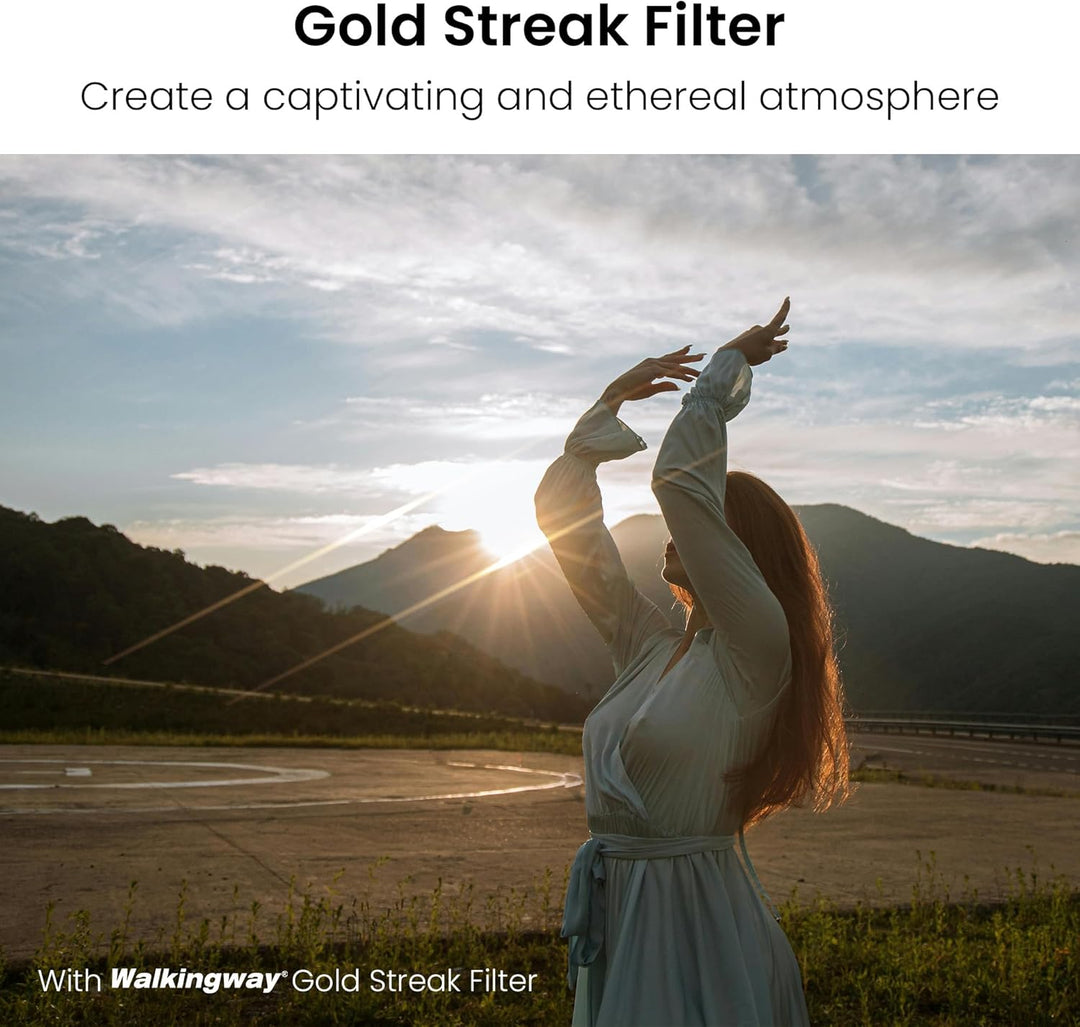Walking Way 58MM Gold Streak Anamorphic Filter Variable, Gold Anamorphe Effektfilter Fotografie mit