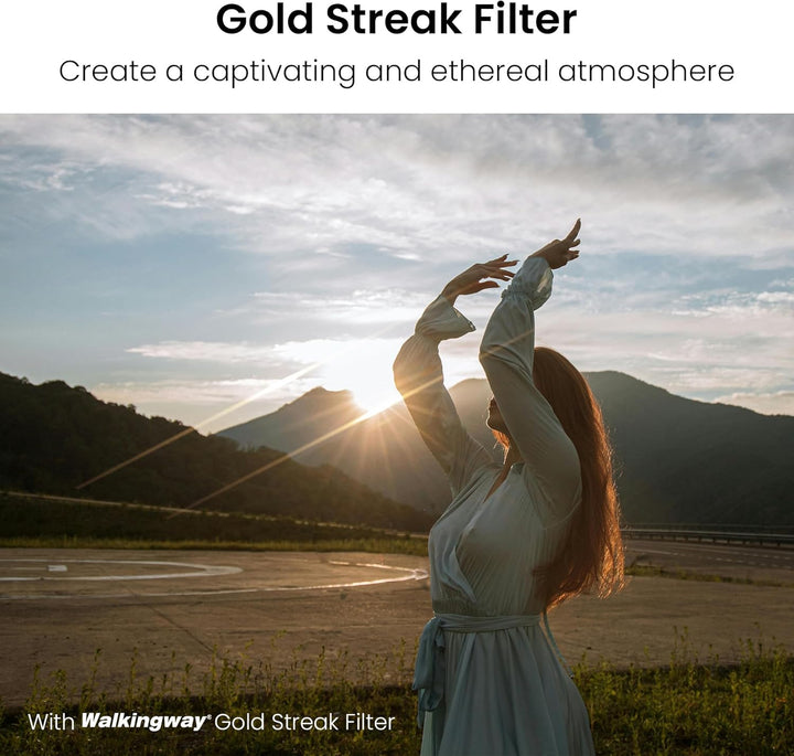 Walking Way 58MM Gold Streak Anamorphic Filter Variable, Gold Anamorphe Effektfilter Fotografie mit