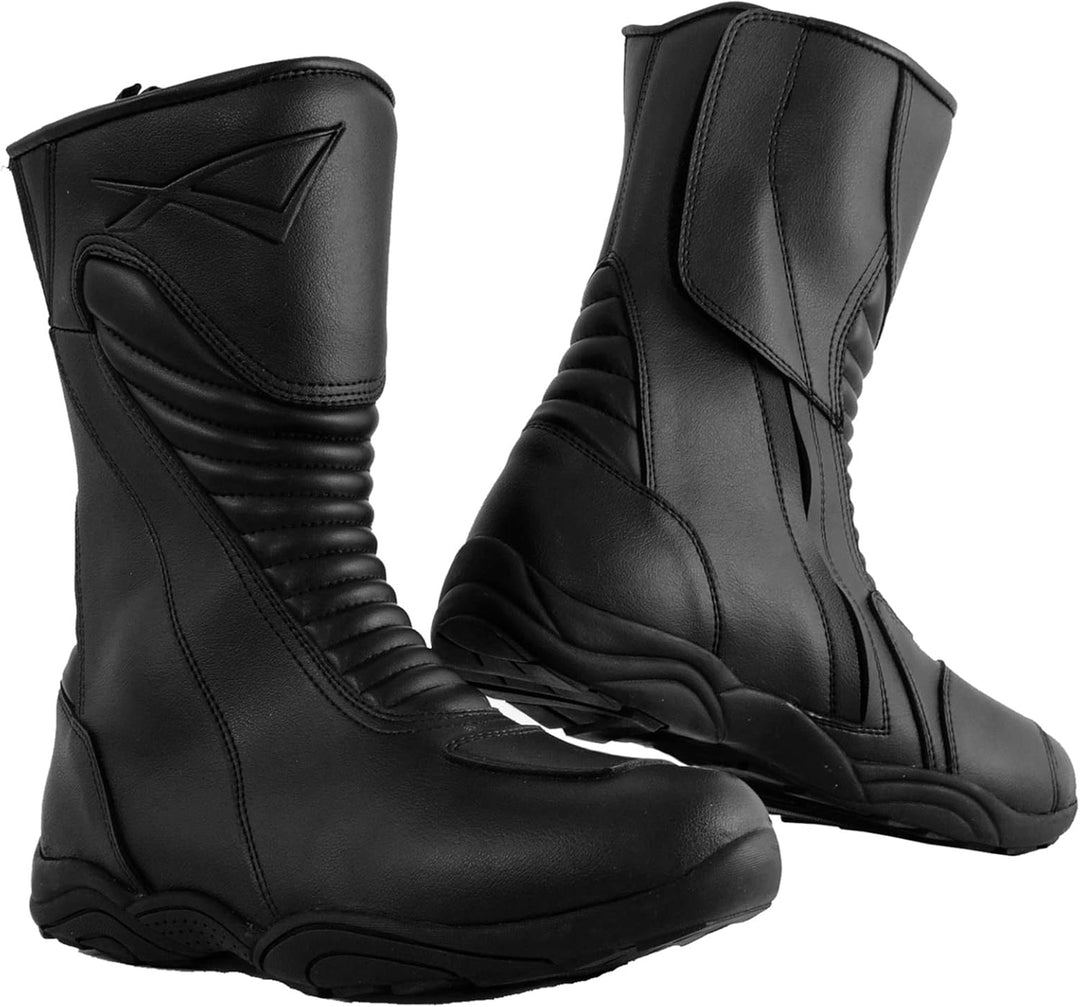 A-Pro Motorradstiefel Wasserdicht Sport Touring Racing Herrenstiefel Schwarz 39 39 EU Schwarz, 39 EU