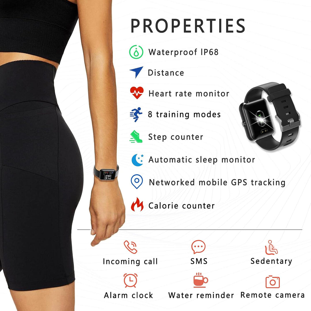 SUPBRO Smartwatch Fitness Armband Tracker 1,3" Herzfrequenzmessungen Schlafüberwachung Smartphone-Be