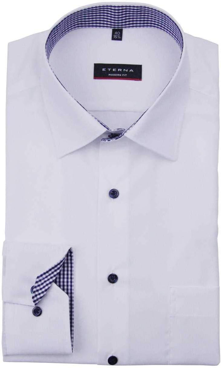 eterna Modern Fit Hemd Langarm New Kent Kragen weiss Grösse 42