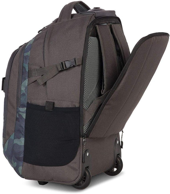 Fabrizio Bestway 2 Rad Rucksack Trolley Schultrolley Backpack Schulranzen mit Rollen, Farbe:Schwarz/