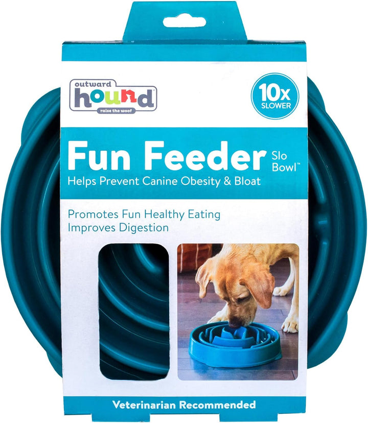 Kyjen 51002 Outward Hound Fun Feeder Slow Feed Interaktiver Bloat-Stop-Futternapf für Hunde, Grösse