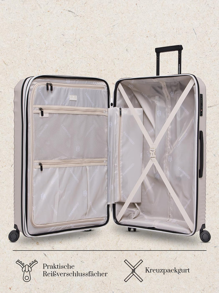 Eco Edition grosser Hartschalen Check-in Koffer nachhaltig | XL Trolley 53 x 31 x 77 cm mit Dehnfalt