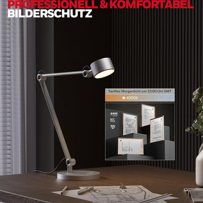 Honeywell Schreibtischlampen LED Dimmbar Desk Lamp - 4000K mit Touch Control Vollmetall Verstellbare