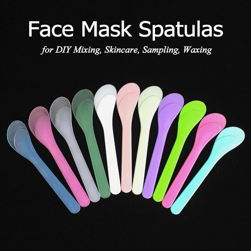 Kosmetikspatel, 100 Stück kleiner Kunststofflöffel für DIY-Gesichtsmaske Stick, Gesichtscreme, Handw