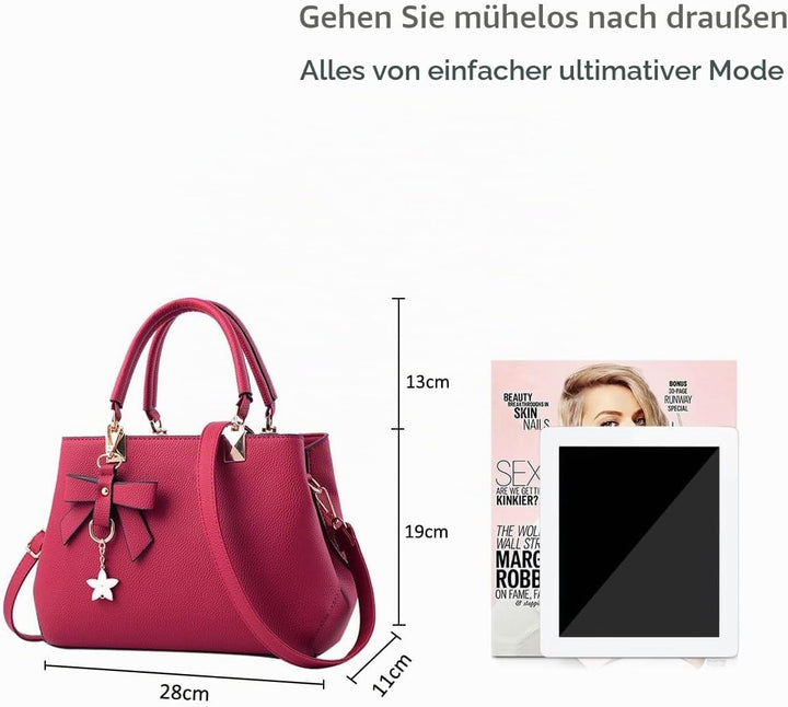 NICOLE &amp; DORIS Damen Handtaschen Designer Tasche Elegante Frauen Umhängetasche PU Leather Shopper He
